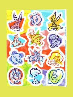 Hallmark x Looney Tunes Character Vintage 1999 Sticker Sheet